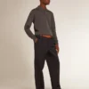 Camisas de manga larga para hombre en lana merino gris
