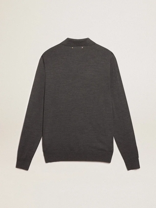 Camisas de manga larga para hombre en lana merino gris