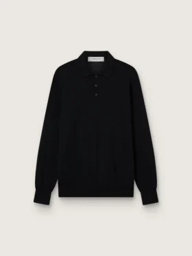 Camisas de manga larga para hombre en lana merino negra