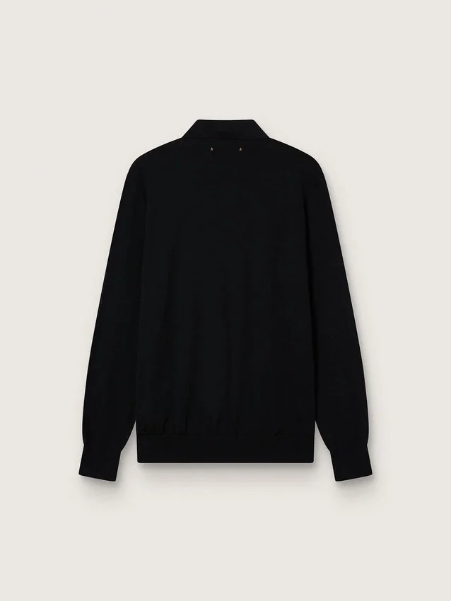 Camisas de manga larga para hombre en lana merino negra
