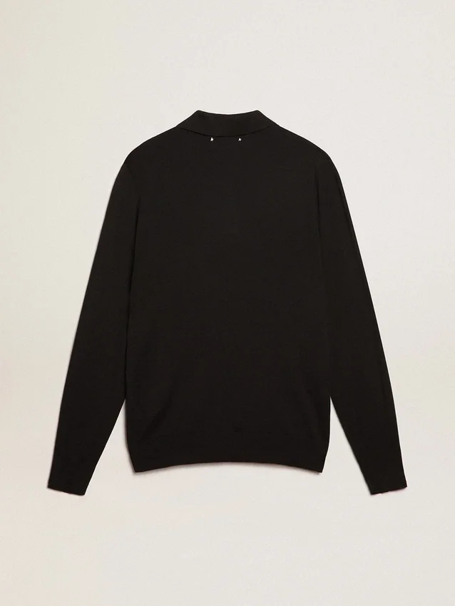 Camisas de manga larga para hombre en lana merino negra