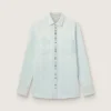 Camisas de mezclilla decoloradas para hombre con tachuelas martilladas