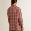 Camisas de mujer con bordado de cuadros en rosa, arena y gris