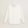 Camisas de mujer con diseño de rayas verticales y bordado de cristales