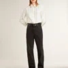 Camisas de mujer con diseño de rayas verticales y bordado de cristales