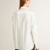 Camisas de mujer con diseño de rayas verticales y bordado de cristales