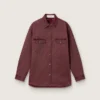 Camisas de mujer en denim color burdeos