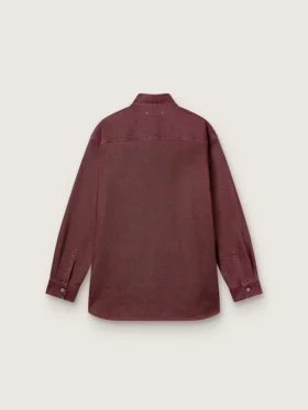 Camisas de mujer en denim color burdeos
