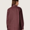 Camisas de mujer en denim color burdeos