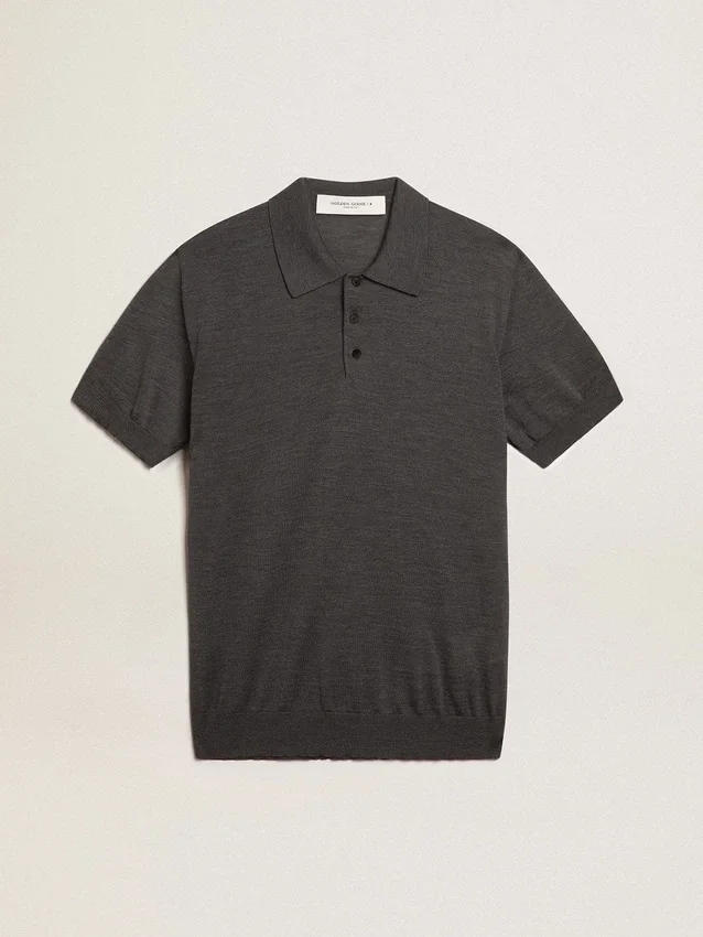 Camisas de polo para mujer de lana merino antracita