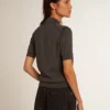 Camisas de polo para mujer de lana merino antracita