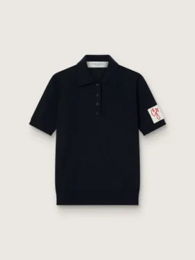 Camisas de polo para mujer de lana merino azul marino