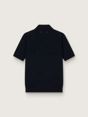 Camisas de polo para mujer de lana merino azul marino