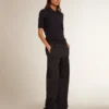 Camisas de polo para mujer de lana merino azul marino