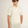 Camisas de punto jacquard blancas para hombre
