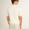 Camisas de punto jacquard blancas para hombre