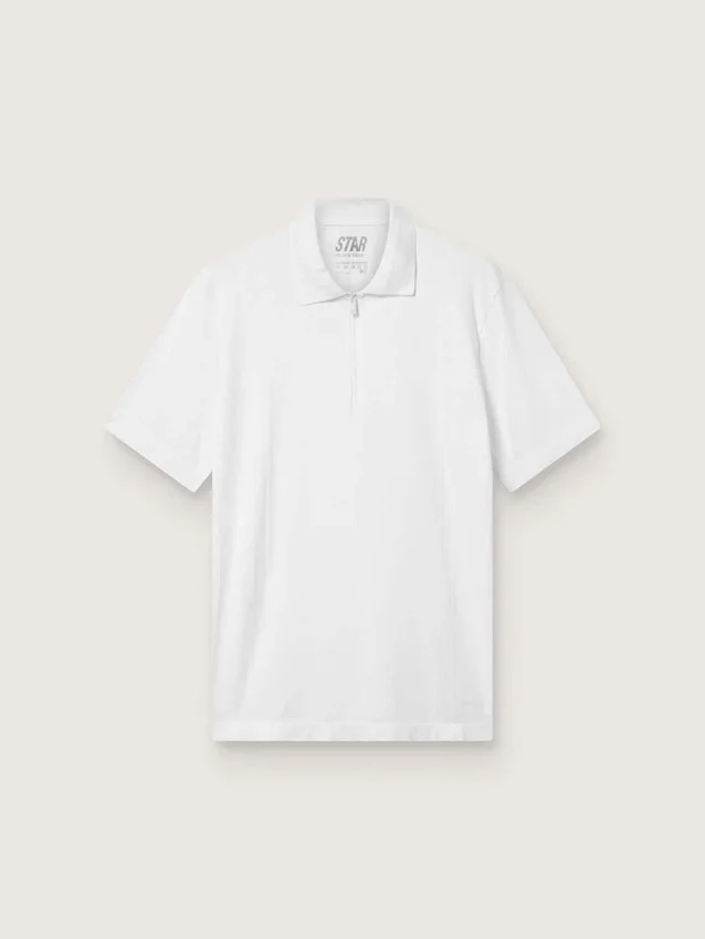 Camisas deportivas blancas con cremallera para hombre