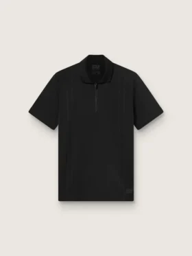 Camisas deportivas negras con cremallera para hombre