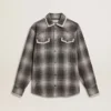 Camisas grises para hombres con bordado blanco