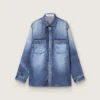 Camisas oversize para mujer con efecto denim desgastado