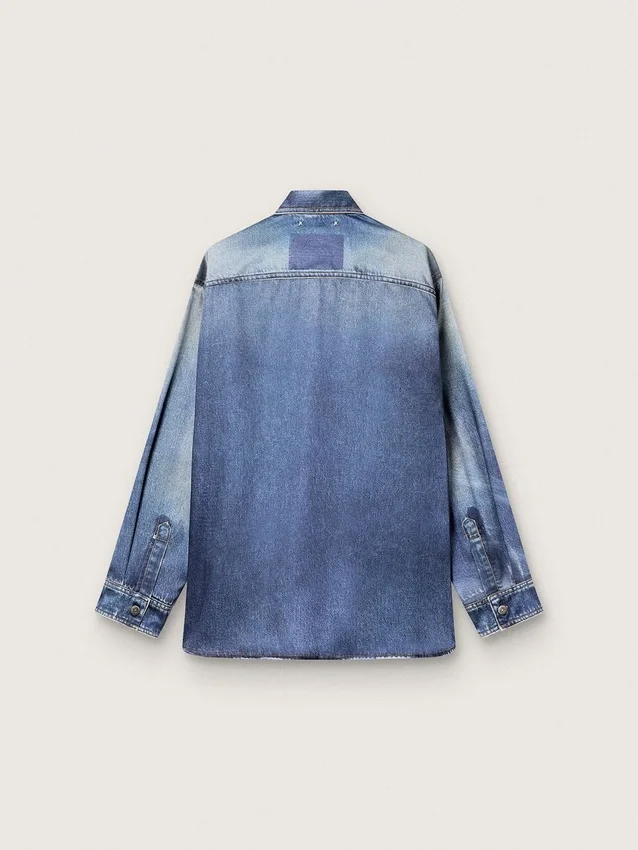 Camisas oversize para mujer con efecto denim desgastado
