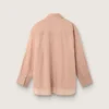 Camisas oversize para mujer en gasa de algodón color coral con detalle plisado