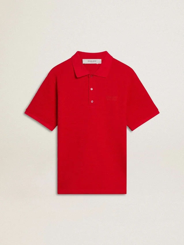 Camisas para hombre en piqué de algodón rojo