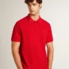 Camisas para hombre en piqué de algodón rojo