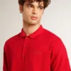 Camisas para hombre en piqué de algodón rojo