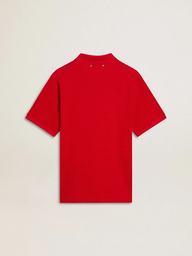 Camisas para hombre en piqué de algodón rojo