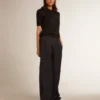 Camisas para mujer en lana merino negra