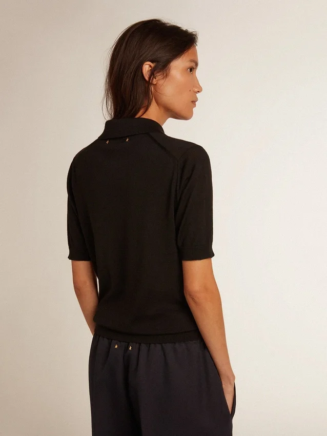 Camisas para mujer en lana merino negra