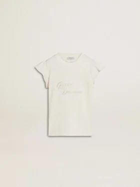 Camisas para niñas con mangas con volantes, letras y bordados