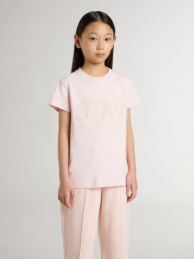 Camisas rosas para niñas con estampado rosa en el frente
