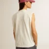 Camisas sin mangas en blanco desgastadas adornadas con cristales