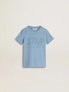Camiseta azul claro para niños con estampado