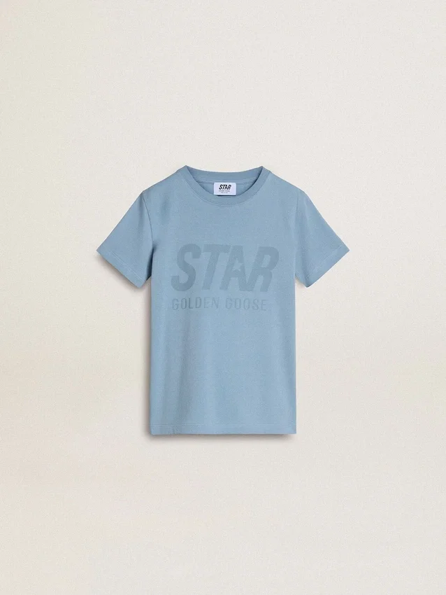 Camiseta azul claro para niños con estampado