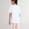 Camiseta blanca de algodón para niños con estampado plateado