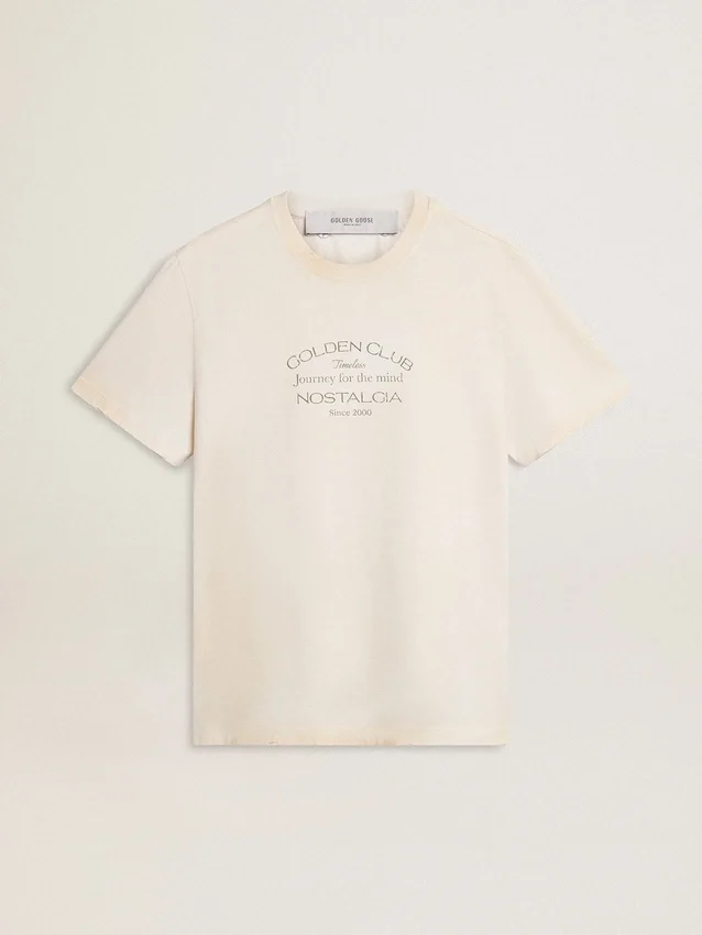 Camiseta blanca de estilo vintage para hombre con estampado en el frente