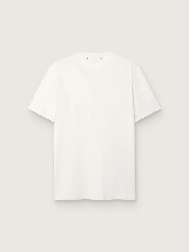 Camiseta blanca para hombre con acabado desgastado