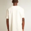 Camiseta blanca para hombre con acabado desgastado