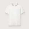 Camiseta blanca para mujer con cristales cabujón