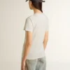Camiseta blanca para mujer con estampado en el frente
