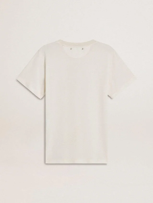 Camiseta blanca para mujer con estampado en el frente