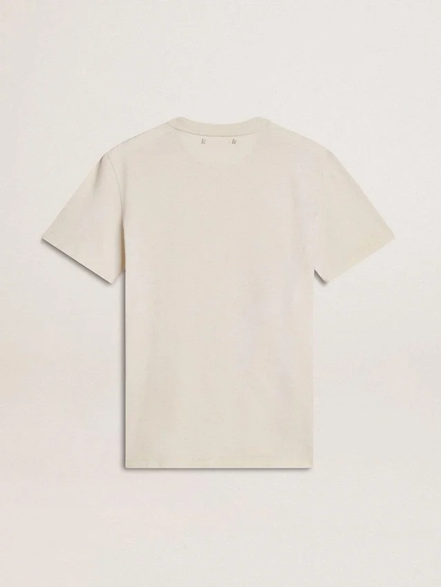 Camiseta blanca para mujer con estampado floral