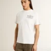 Camiseta blanca para mujer con estampado negro en el pecho