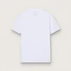 Camiseta blanca para mujer con una estrella plateada con purpurina en el frente