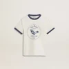 Camiseta blanca para niños con estampado azul