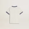 Camiseta blanca para niños con estampado azul