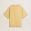 Camiseta de algodón amarilla de talle grande para hombre con estampado azul